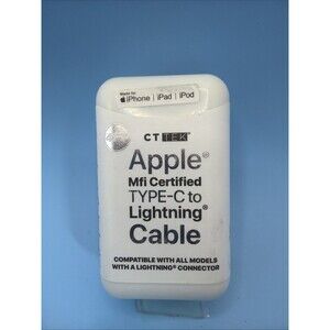 CT Tek Type-C To Lightning Cable Fast Charge Braided 4 Ft MFi Certified